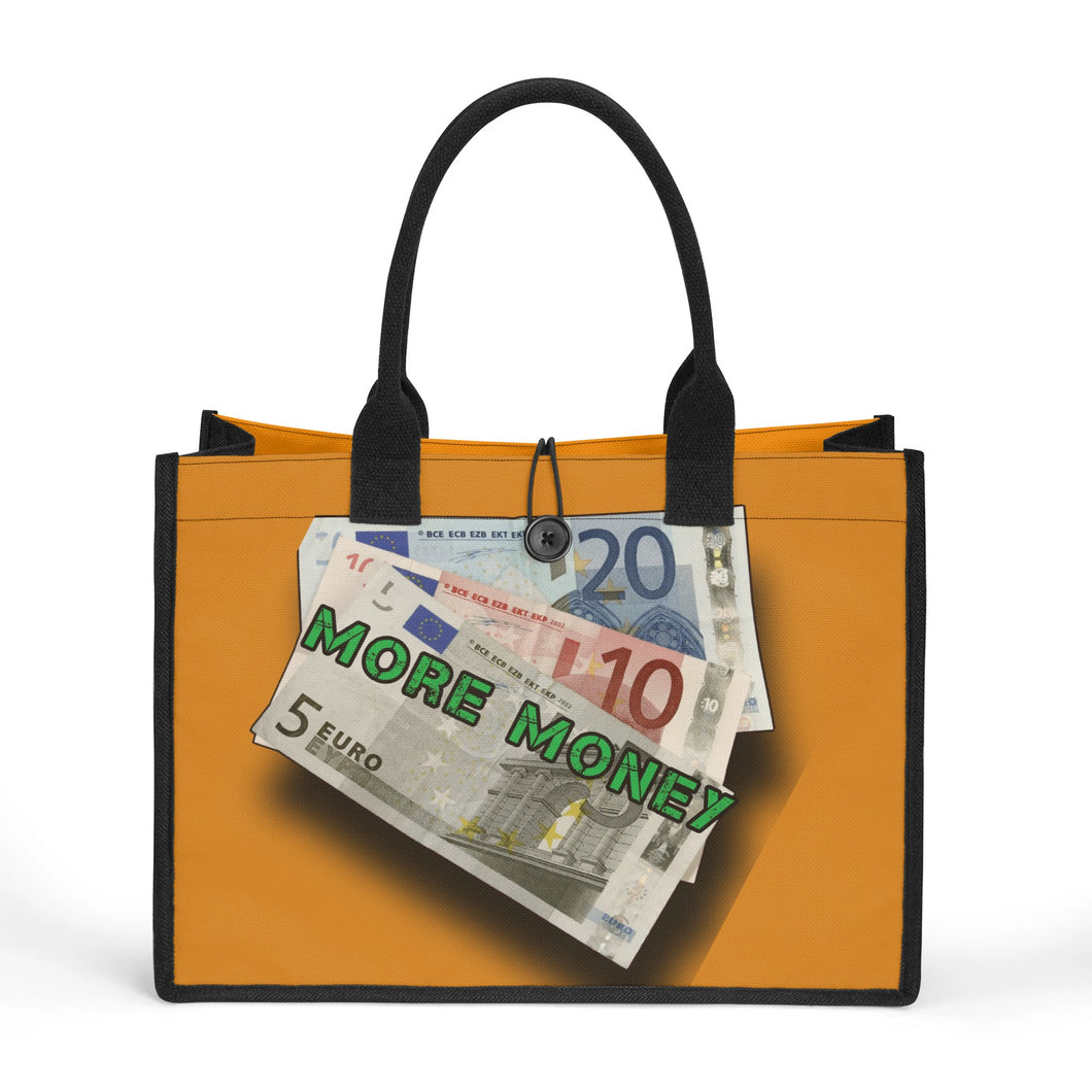 MORE MONEY Standard All-Over Print Canvas Tote Bag（2 layers）