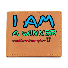 Load image into Gallery viewer, I AM A WINNER Men&#39;s Leather wallet.
