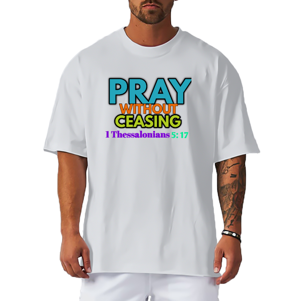 PRAYERFUL (Solid Color Loose Short Sleeve T-Shirt)