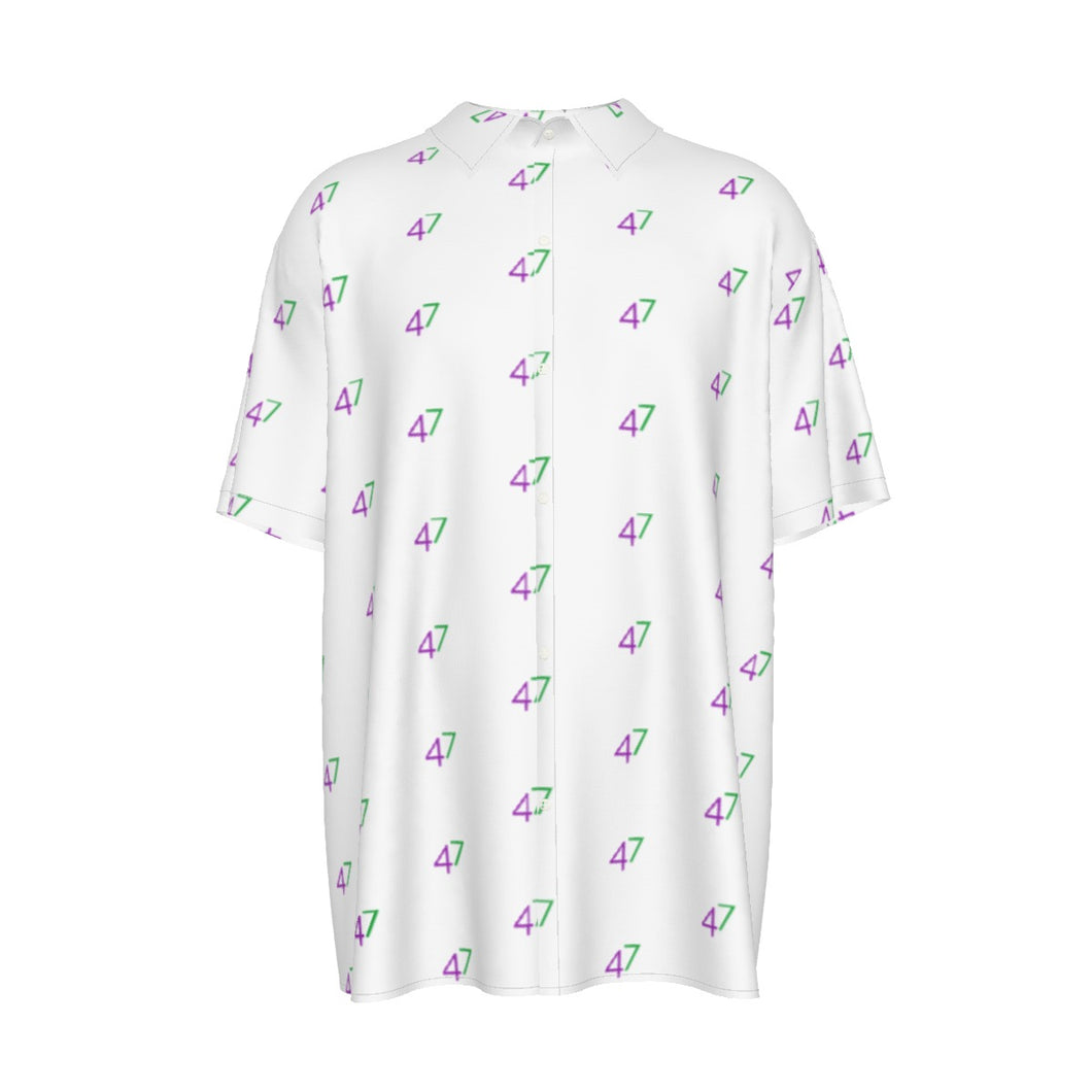 SUMMER BLAZE ( Men's Imitation Silk Short-Sleeved Shirt)