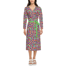 Load image into Gallery viewer, SPRING UP (Women’s ¾ Sleeve Wrap Dress-Heavy Knit green)

