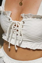Load image into Gallery viewer, SUN IN SAND (Frill Trim Lace-Up Bikini Set)
