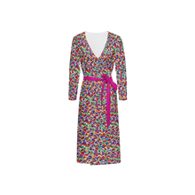 Load image into Gallery viewer, SPRING UP (Women’s ¾ Sleeve Wrap Dress-Heavy Knit cornflower)
