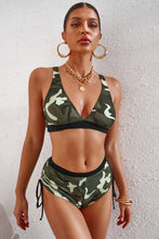 Load image into Gallery viewer, SUN IN SAND (Camouflage Crisscross Tie-Back Bikini Set)
