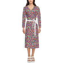 Load image into Gallery viewer, SPRING UP (Women’s ¾ Sleeve Wrap Dress-Heavy Knit white )
