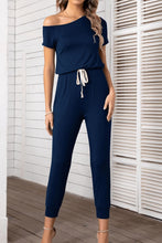 Load image into Gallery viewer, JUMPER ROMPER Asymmetrical Neck Short Sleeve Jumpsuit
