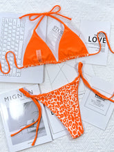 Load image into Gallery viewer, SUN AND SAND Leopard Print Halter Neck Tie Side Bikini Set
